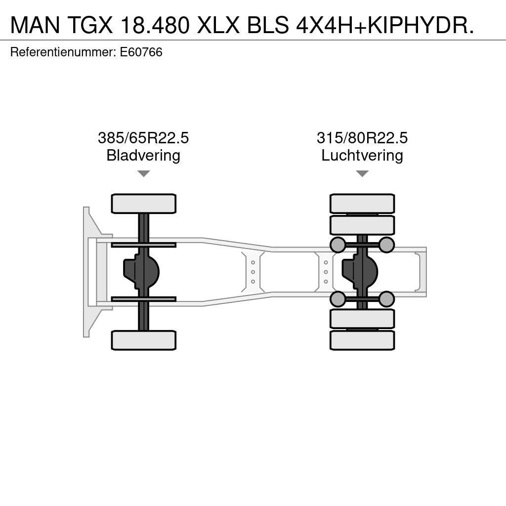 MAN TGX 18.480 XLX BLS 4X4H+KIPHYDR. Trekkvogner