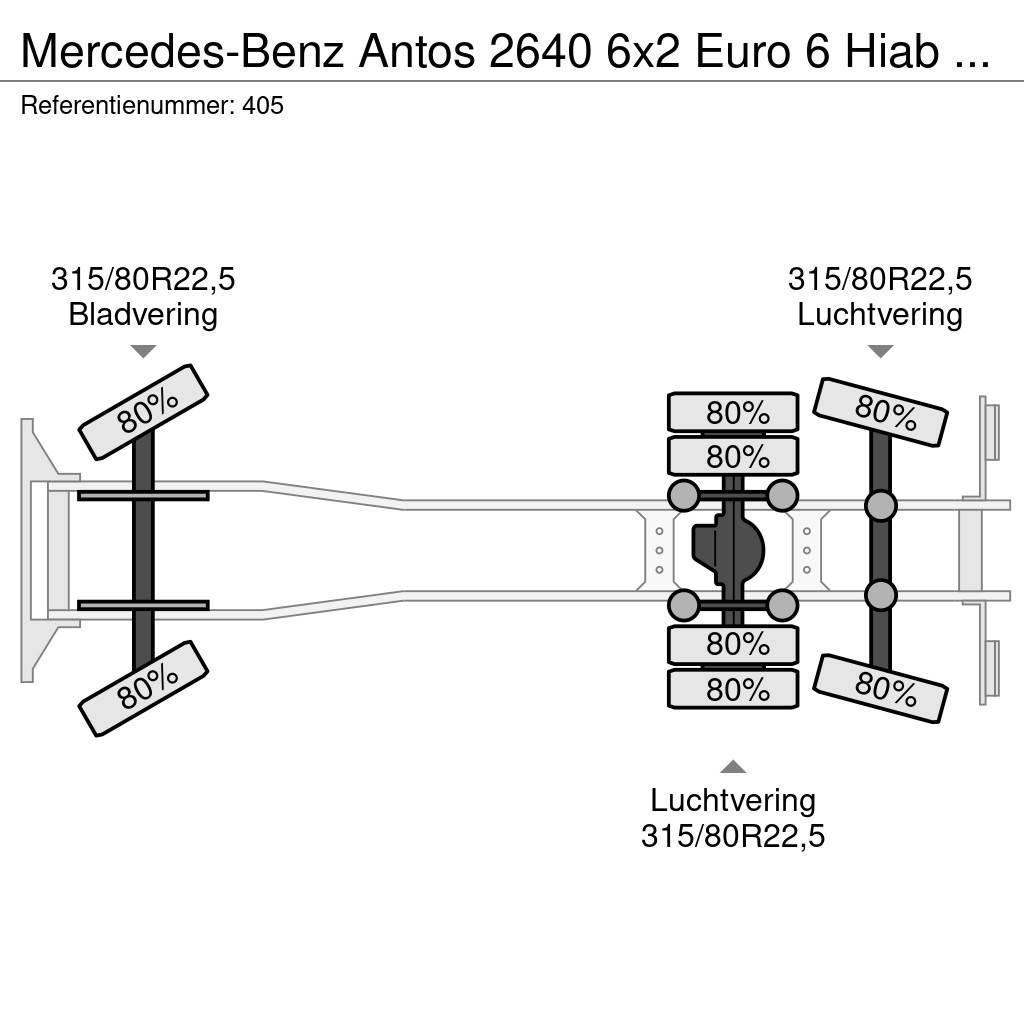 Mercedes-Benz Antos 2640 6x2 Euro 6 Hiab 166K Hipro 2 x Hydr. Ro Allterreng kraner