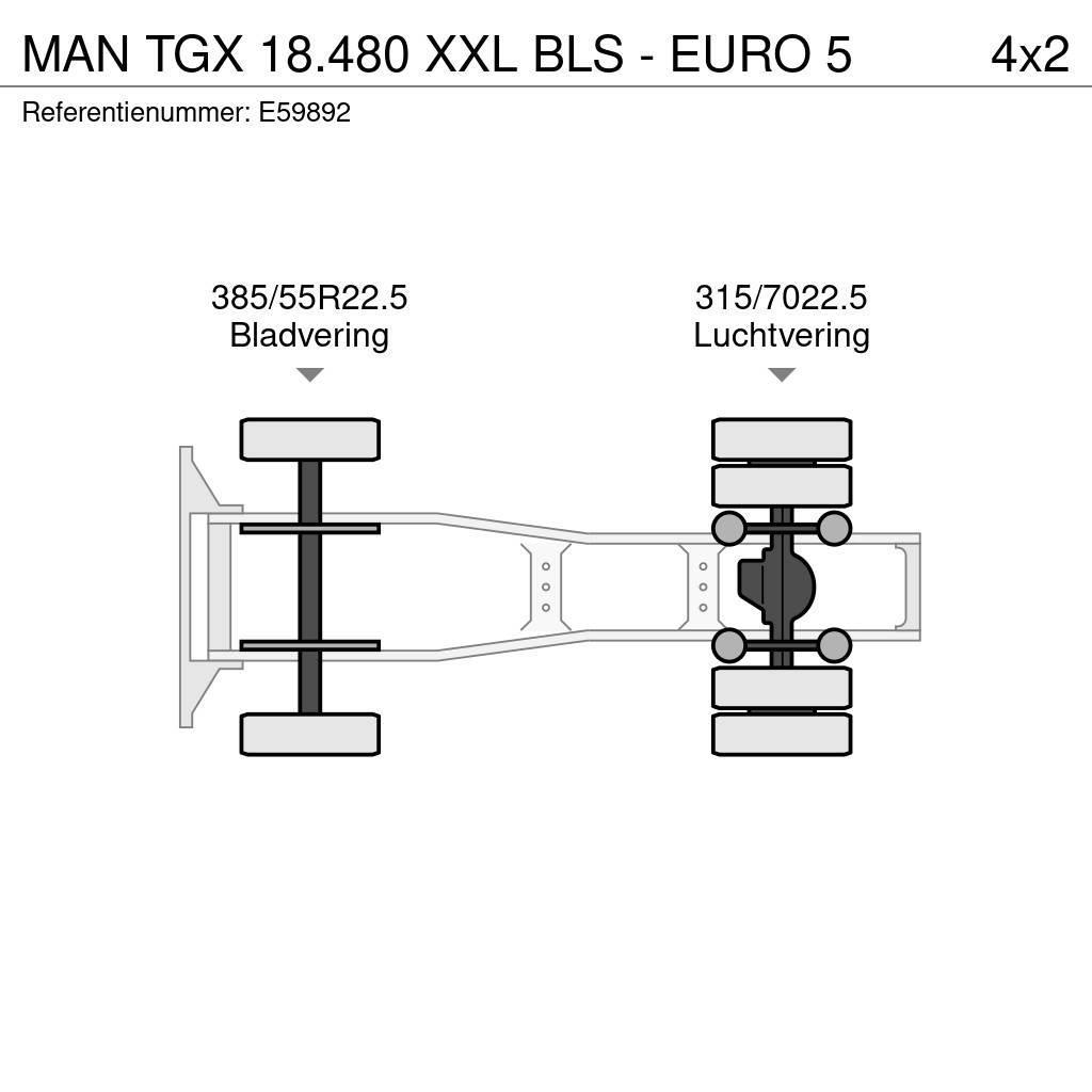 MAN TGX 18.480 XXL BLS - EURO 5 Trekkvogner