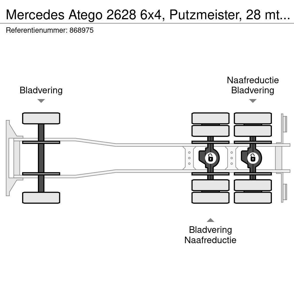Mercedes-Benz Atego 2628 6x4, Putzmeister, 28 mtr, Remote, 3 ped Betongpumpe biler