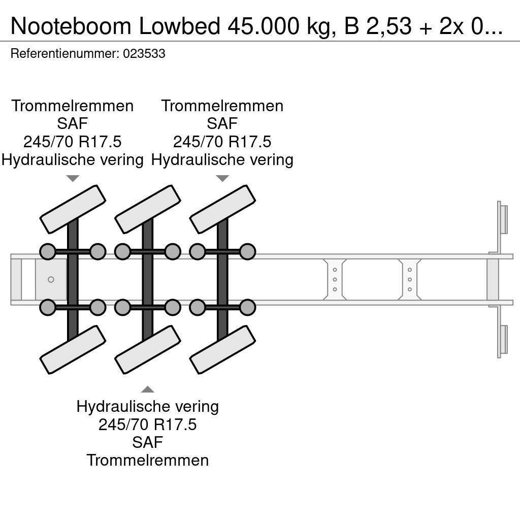 Nooteboom Lowbed 45.000 kg, B 2,53 + 2x 0,23 mtr, Lowbed Brønnhenger semi