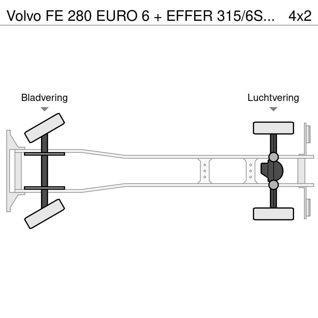 Volvo FE 280 EURO 6 + EFFER 315/6S + JIB 4S / LIER / WIN Allterreng kraner