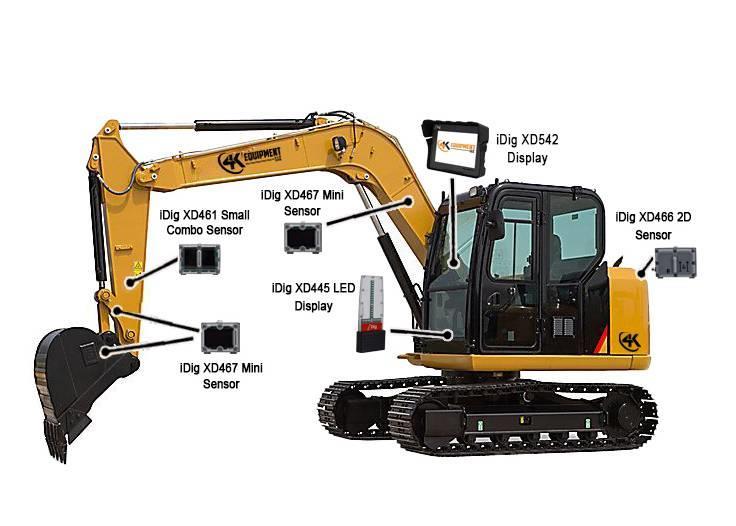  iDig Used XD610 Touch 2D Excavator System w/ 7" Di Andre komponenter