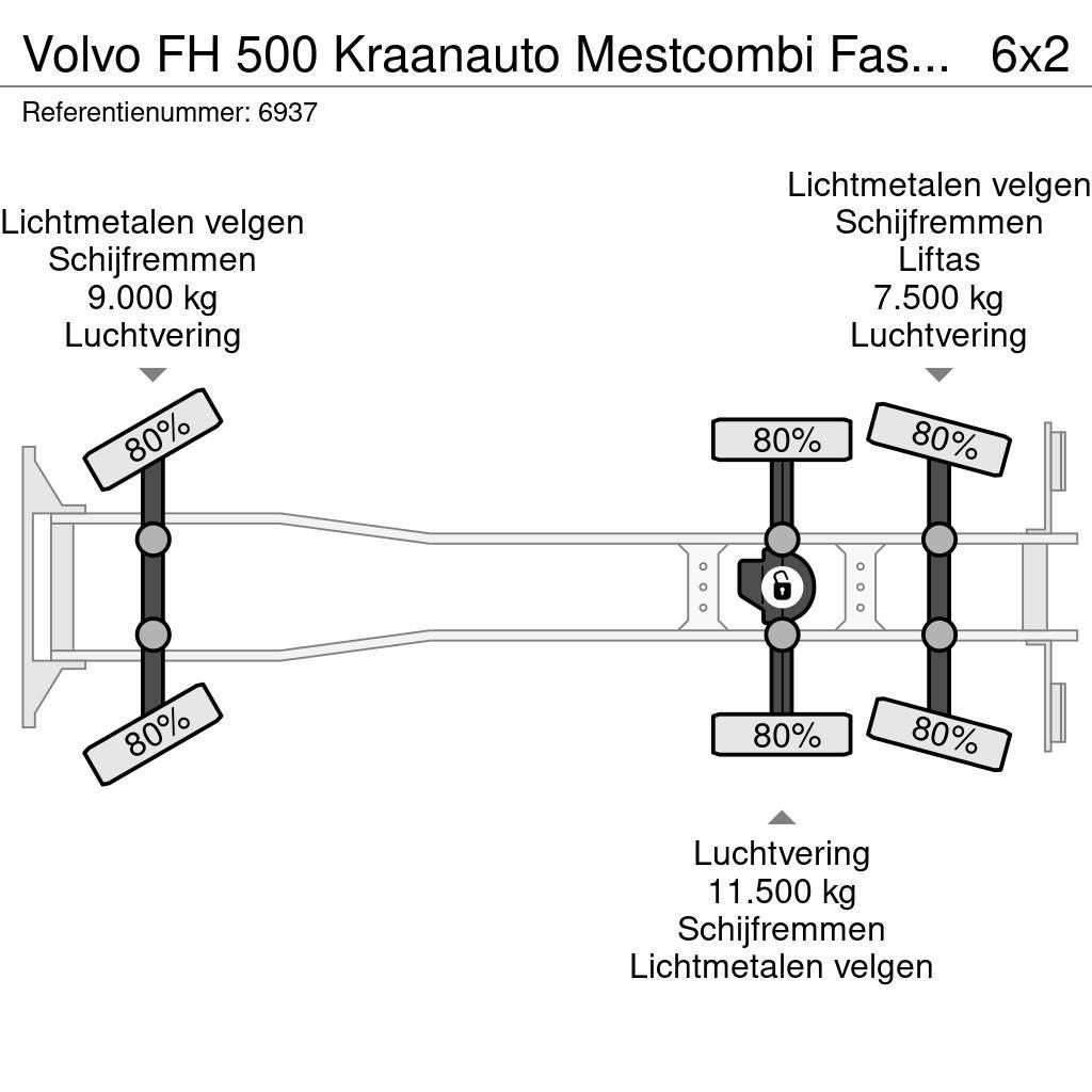 Volvo FH 500 Kraanauto Mestcombi Fassi Crane + Aanhanger Allterreng kraner