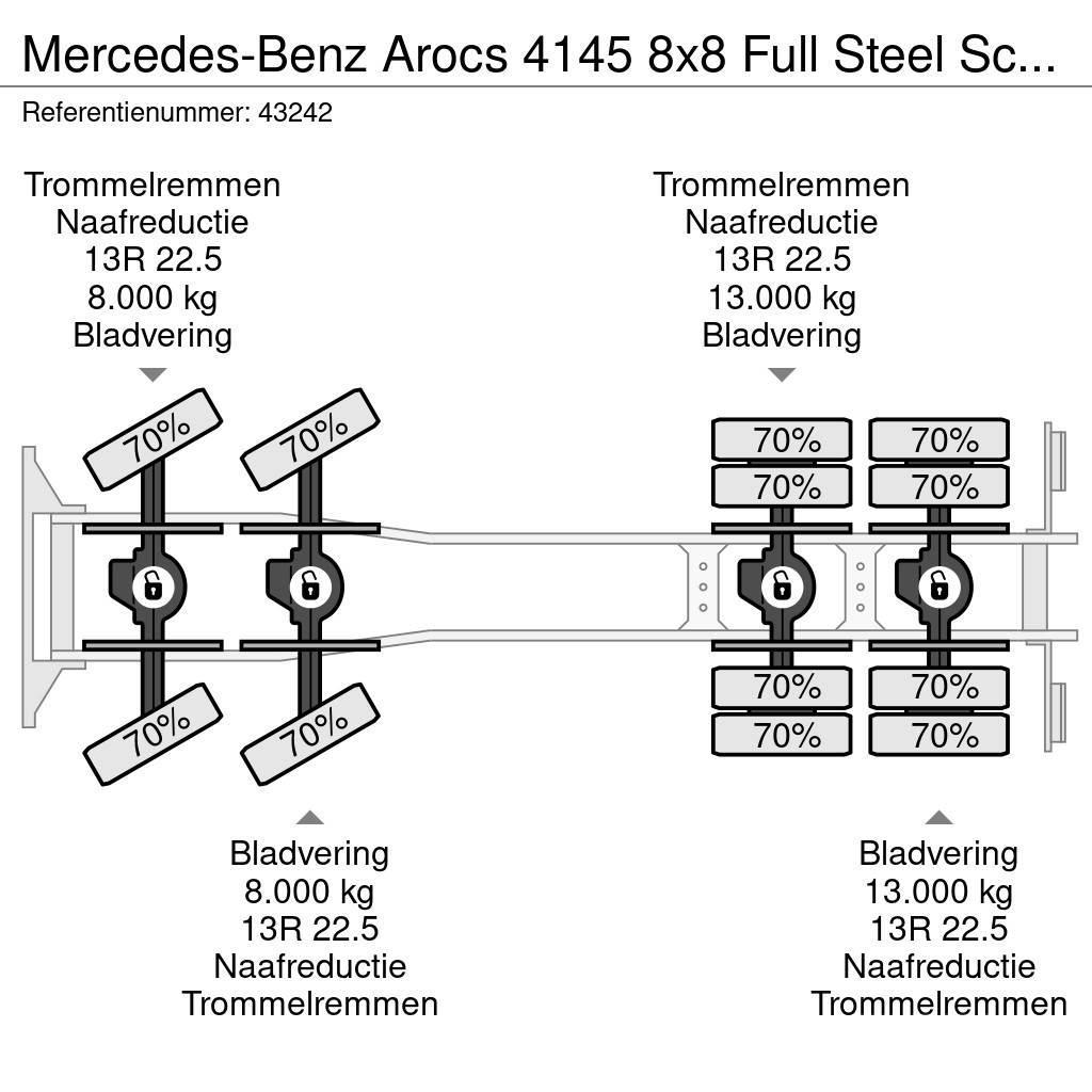Mercedes-Benz Arocs 4145 8x8 Full Steel Schmitz 24 m³ kipper Tippbil
