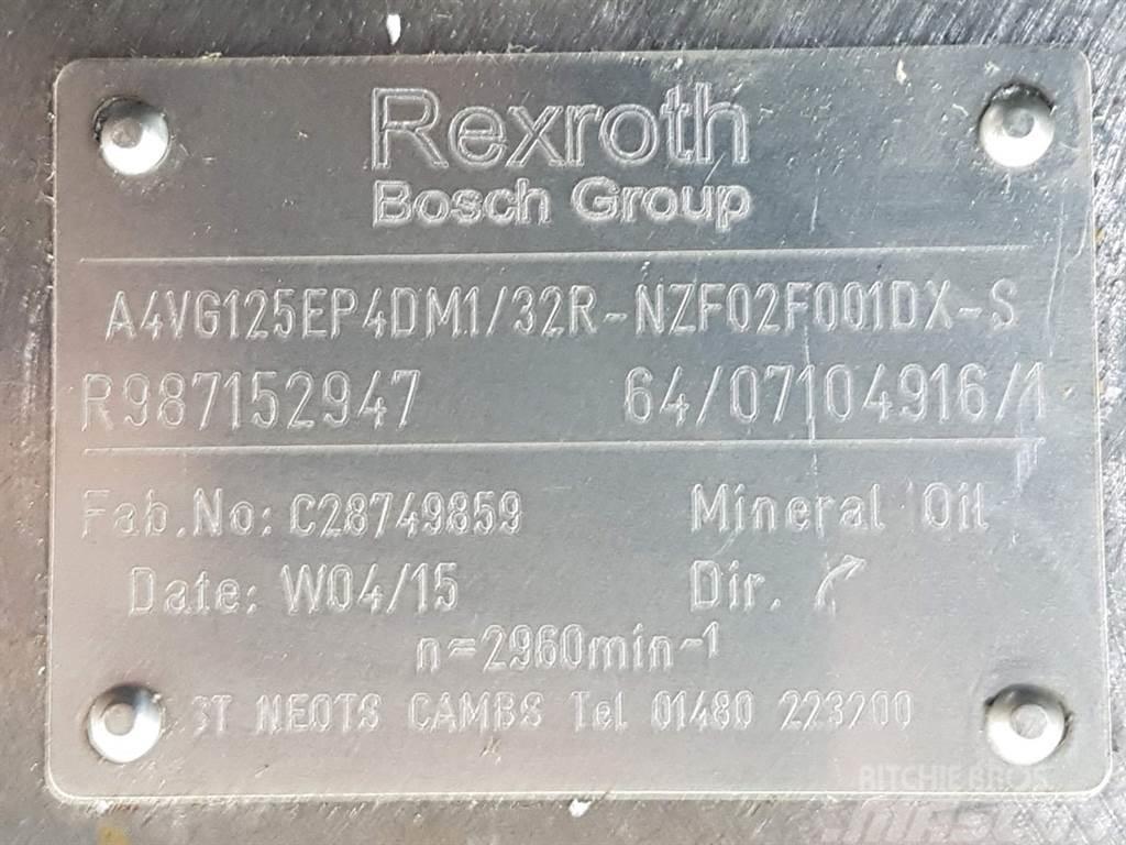 Rexroth A4VG125EP4DM1/32R-R987152947-Drive pump/Fahrpumpe Hydraulikk