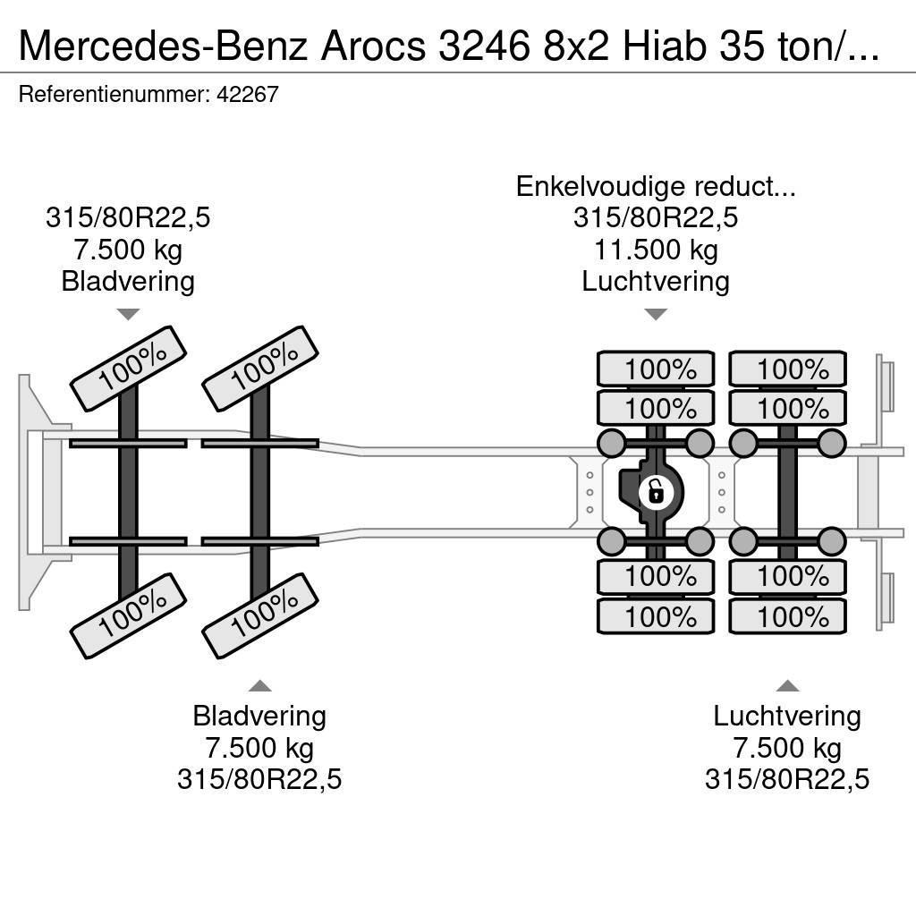 Mercedes-Benz Arocs 3246 8x2 Hiab 35 ton/meter laadkraan + Fly-J Allterreng kraner