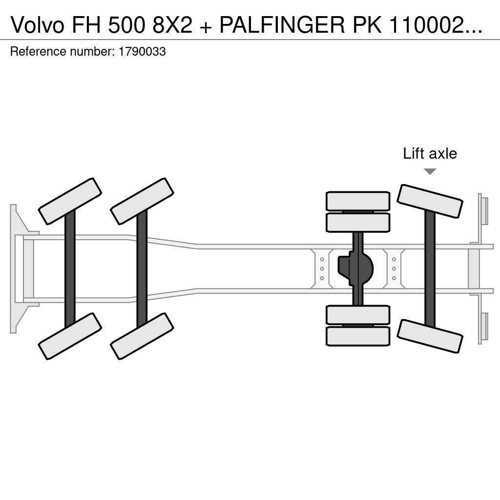Volvo FH 500 8X2 + PALFINGER PK 110002-SH G + JIB PJ 125 Kranbil