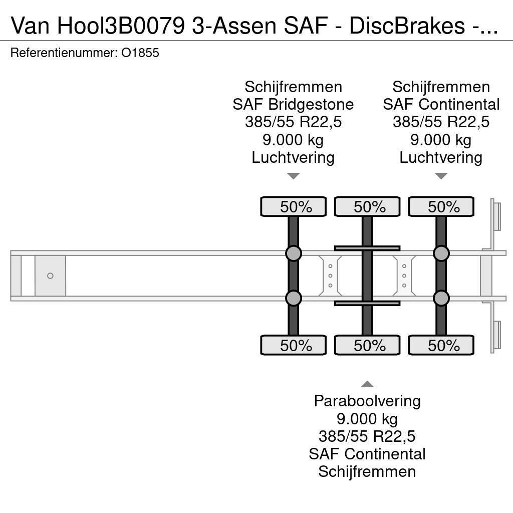 Van Hool 3B0079 3-Assen SAF - DiscBrakes - ADR - Backslider Containerchassis Semitrailere