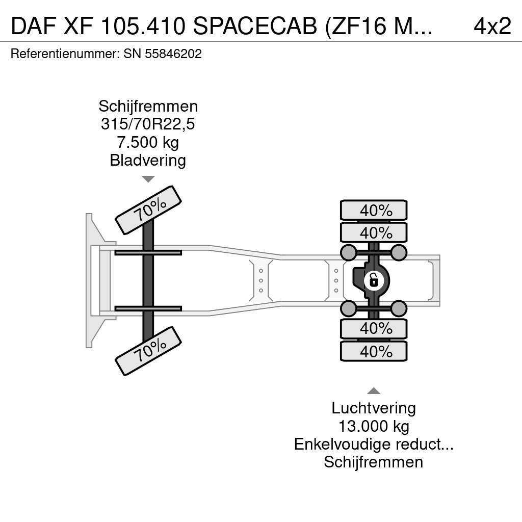 DAF XF 105.410 SPACECAB (ZF16 MANUAL GEARBOX / MX-BRAK Trekkvogner