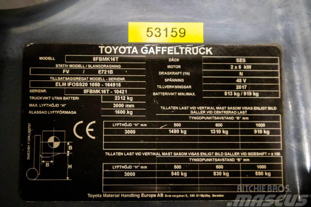 Toyota 8FBMK16T, PRISSÄNKT, motviktstruck m låga timmar Elektriske trucker