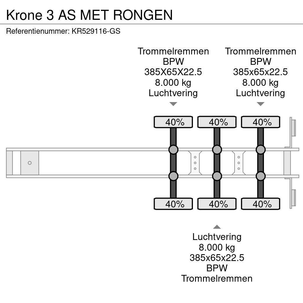 Krone 3 AS MET RONGEN Gardintrailer