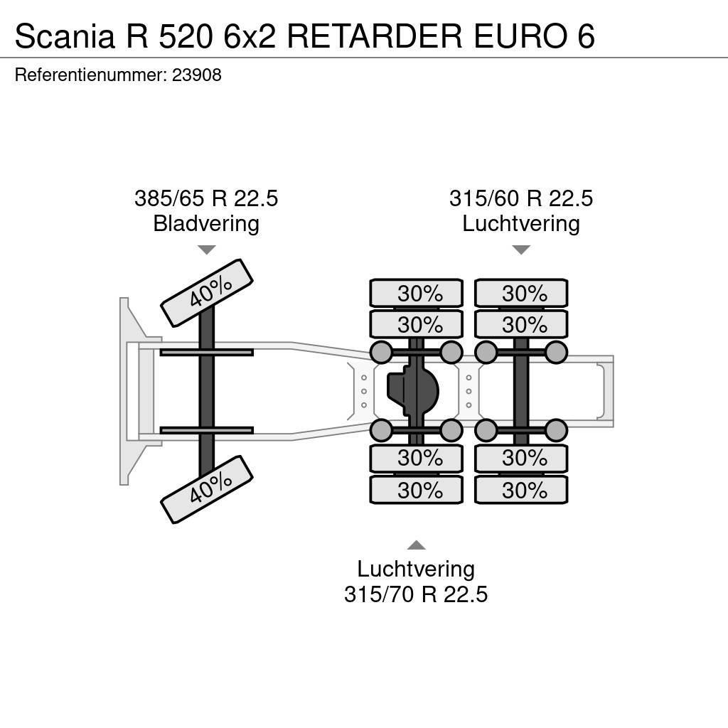 Scania R 520 6x2 RETARDER EURO 6 Trekkvogner