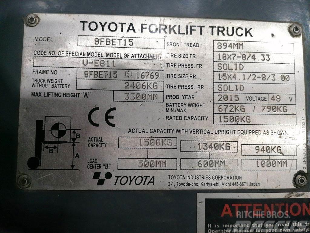 Toyota 8FBET15 Elektriske trucker