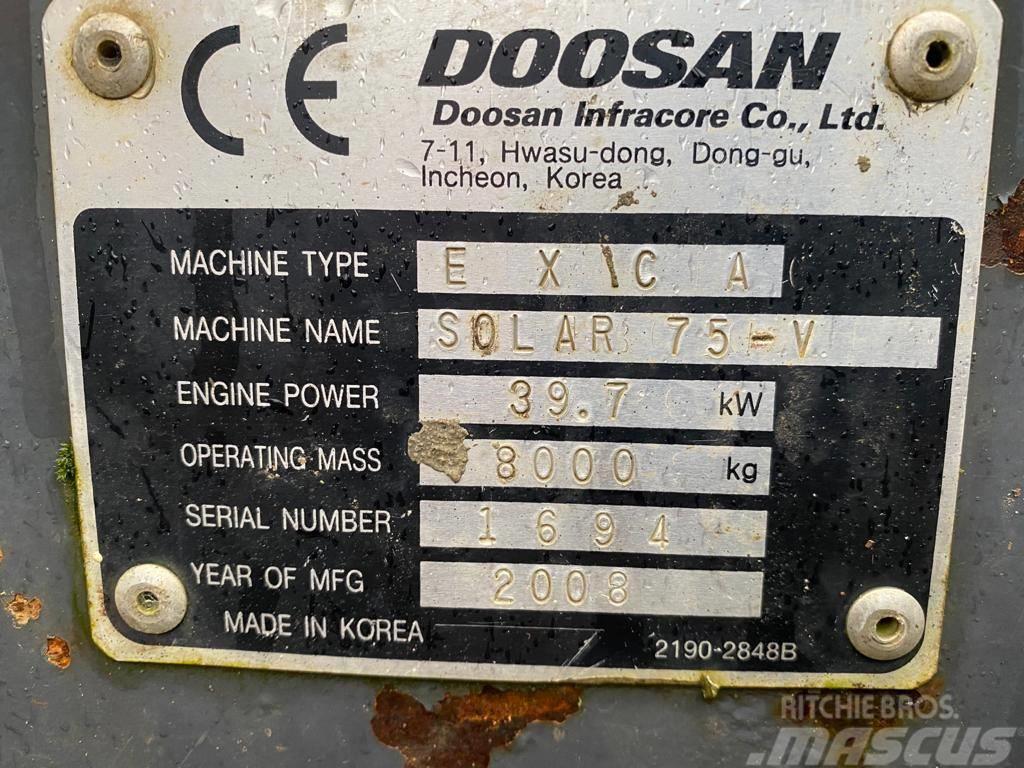 Doosan Solar 75V Minibagger / 8to Long Reach Bagger Midigravere 7 - 12t