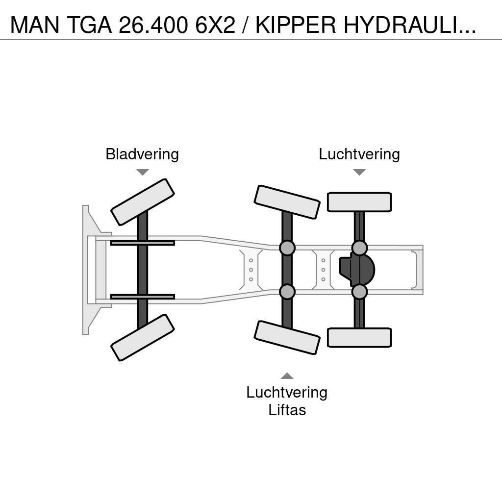 MAN TGA 26.400 6X2 / KIPPER HYDRAULIEK / HOLLAND TRUCK Trekkvogner
