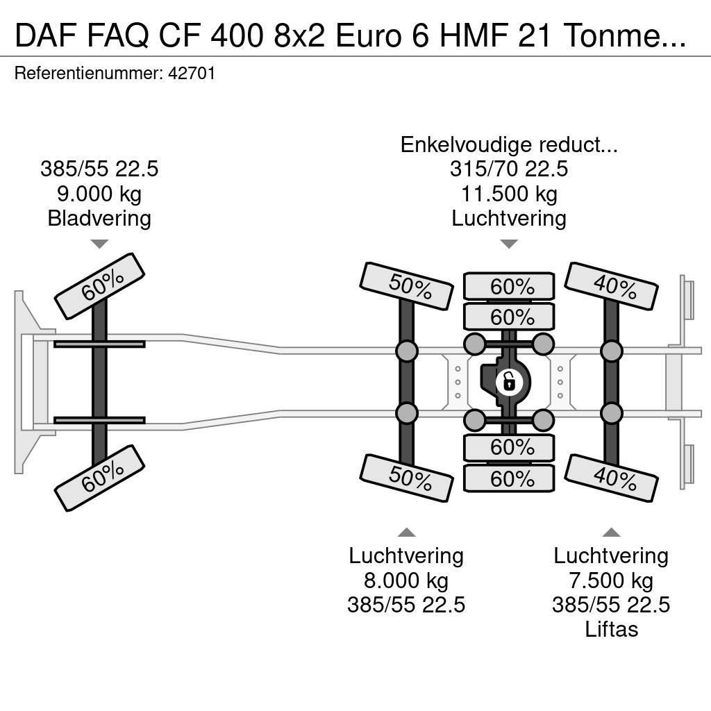 DAF FAQ CF 400 8x2 Euro 6 HMF 21 Tonmeter laadkraan Krokbil