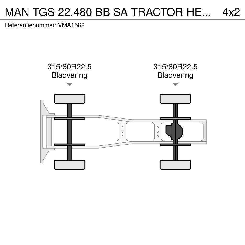 MAN TGS 22.480 BB SA TRACTOR HEAD (8 units) Trekkvogner