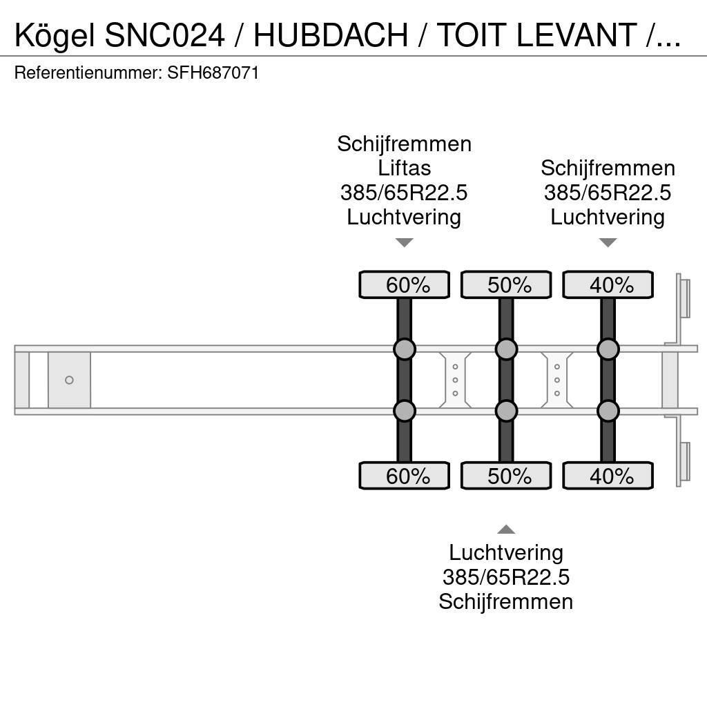 Kögel SNC024 / HUBDACH / TOIT LEVANT / HEFDAK / LIFTAS Gardintrailer