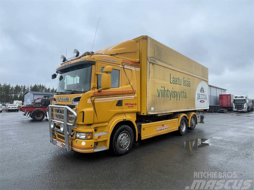 Scania R-500 6x2-4500, 7,7m tasonostolaite + Lokinsiipi Containerbil