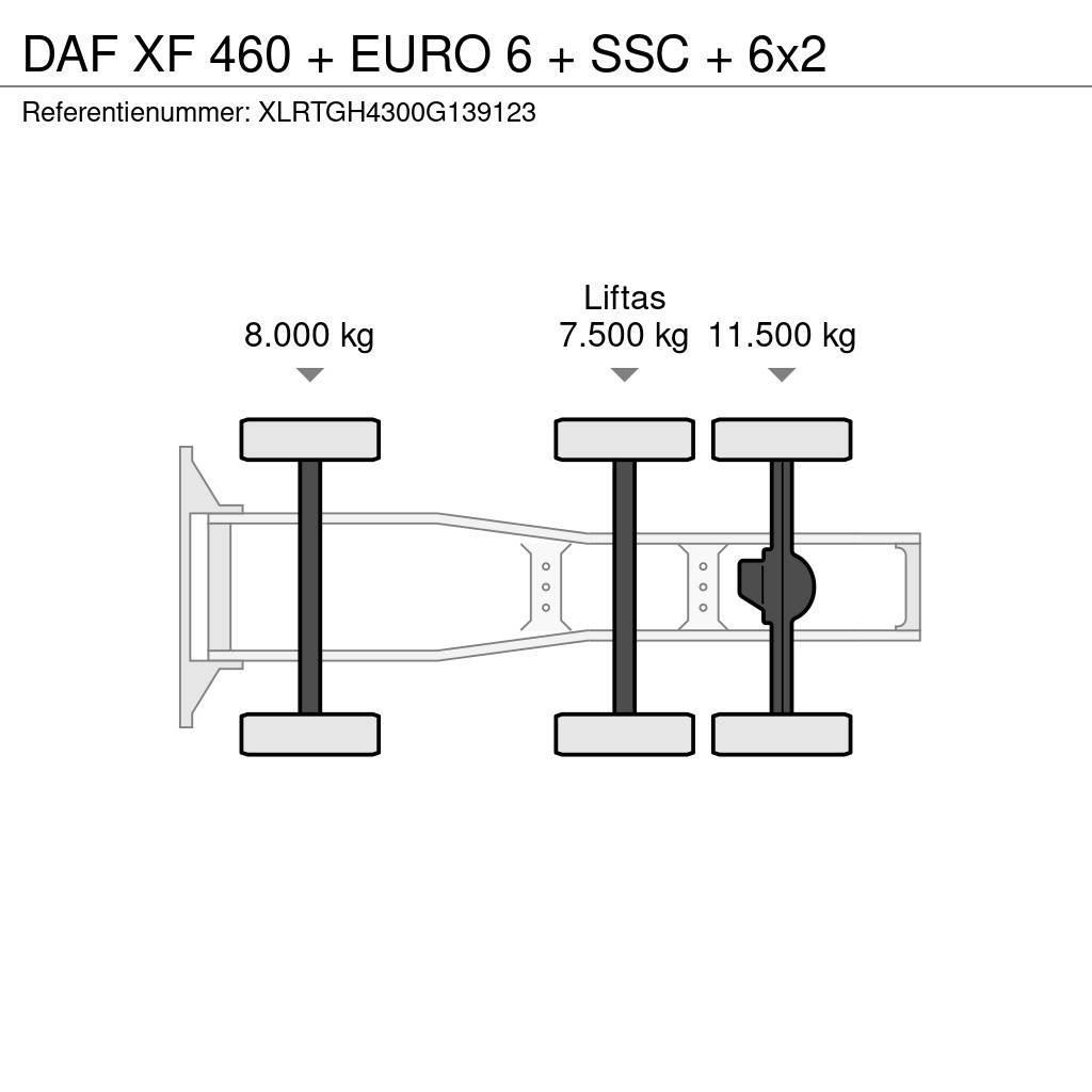 DAF XF 460 + EURO 6 + SSC + 6x2 Trekkvogner