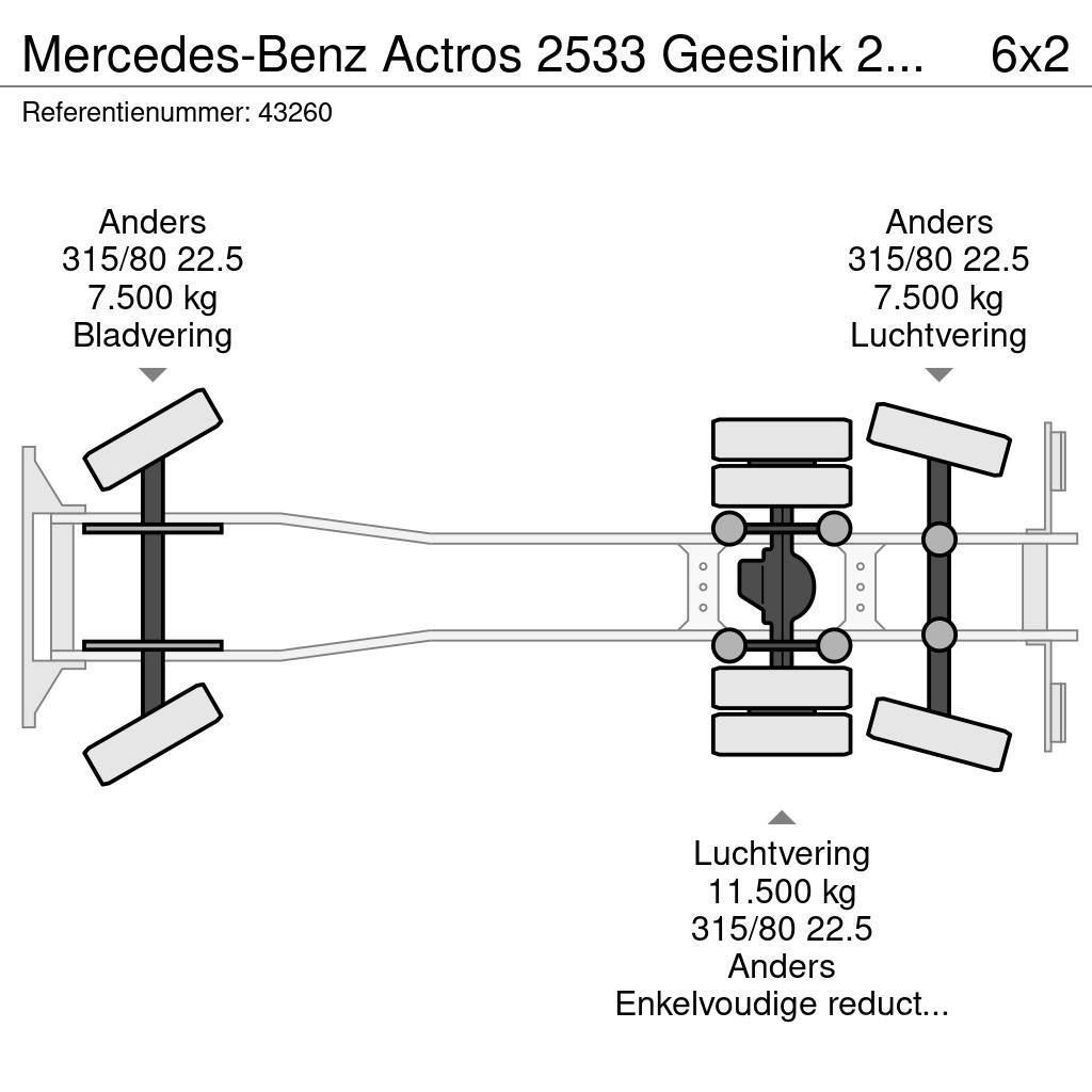 Mercedes-Benz Actros 2533 Geesink 23m³ GEC Welvaarts weegsysteem Renovasjonsbil