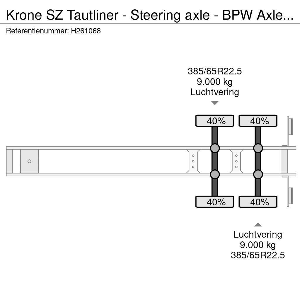 Krone SZ Tautliner - Steering axle - BPW Axle - Sliding Gardintrailer