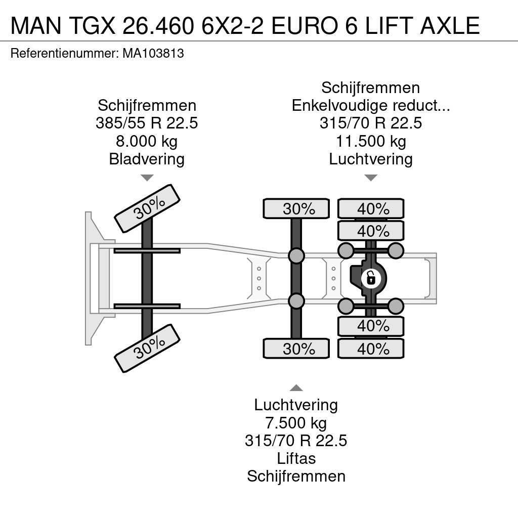 MAN TGX 26.460 6X2-2 EURO 6 LIFT AXLE Trekkvogner