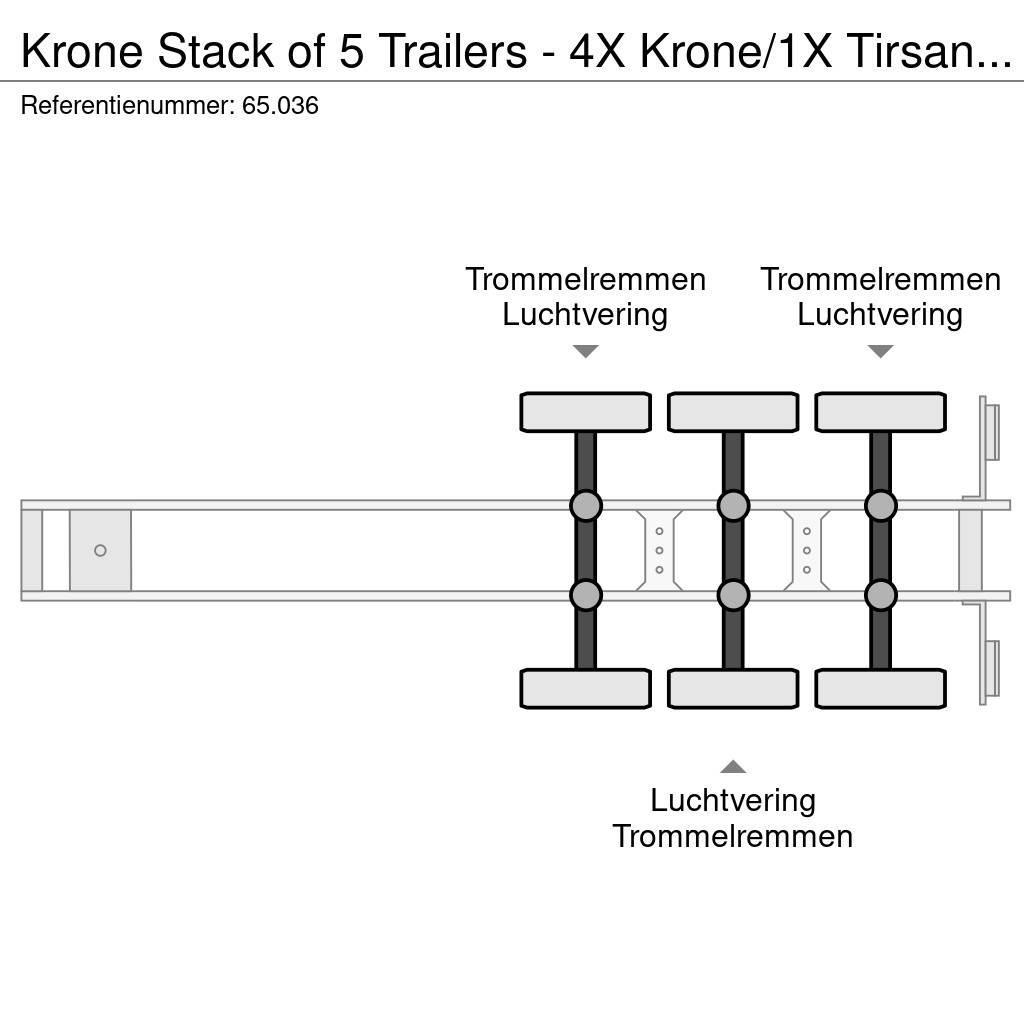 Krone Stack of 5 Trailers - 4X Krone/1X Tirsan ( STANDAR Gardintrailer