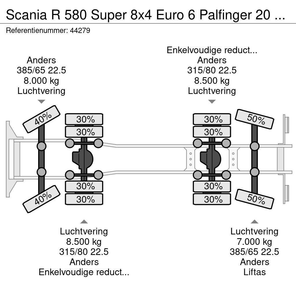 Scania R 580 Super 8x4 Euro 6 Palfinger 20 Ton haakarmsys Krokbil