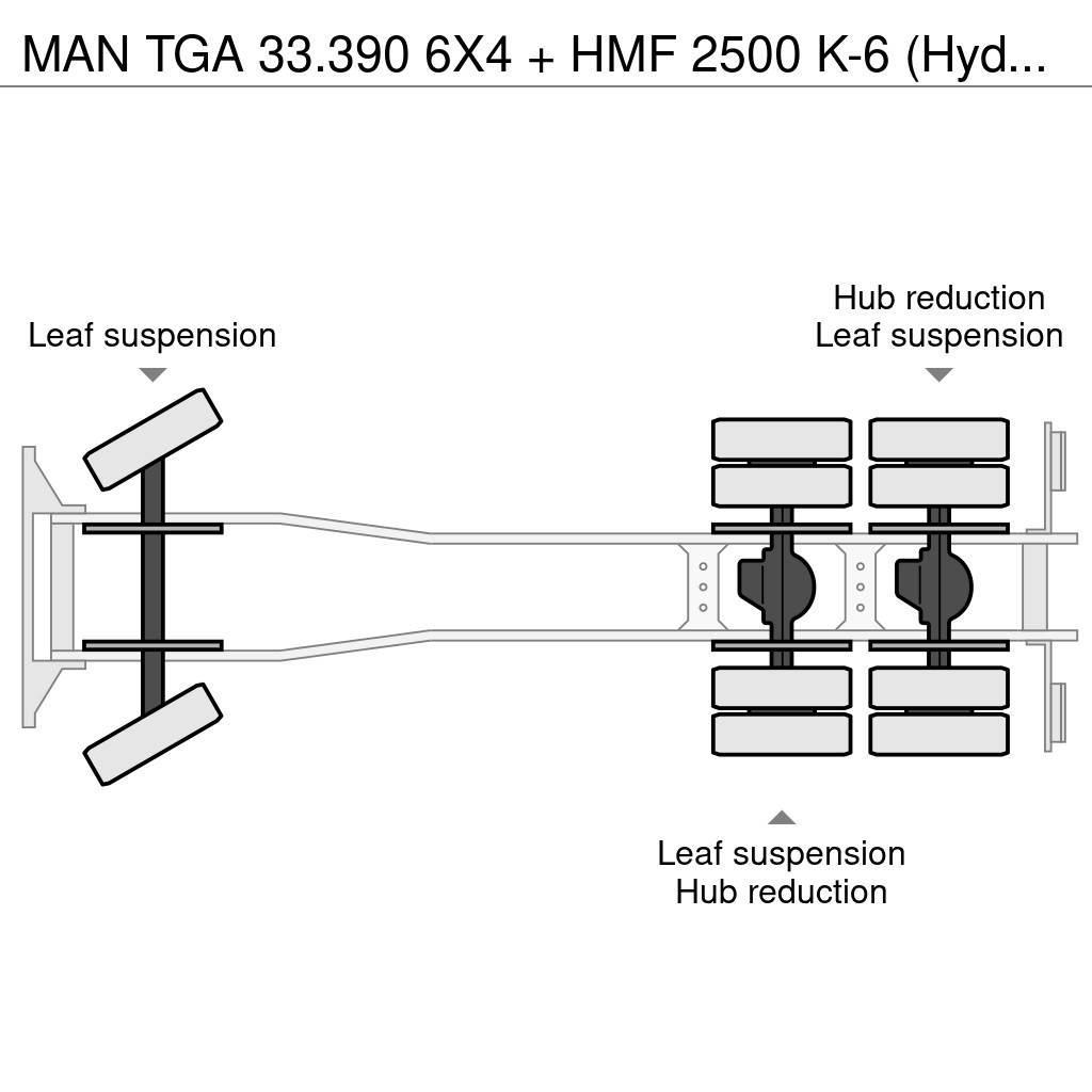 MAN TGA 33.390 6X4 + HMF 2500 K-6 (Hydraulic winch) Allterreng kraner