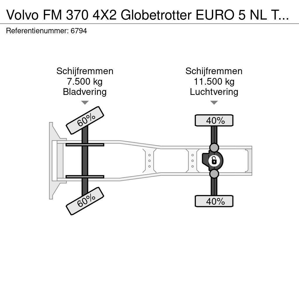 Volvo FM 370 4X2 Globetrotter EURO 5 NL Truck APK 09/202 Trekkvogner