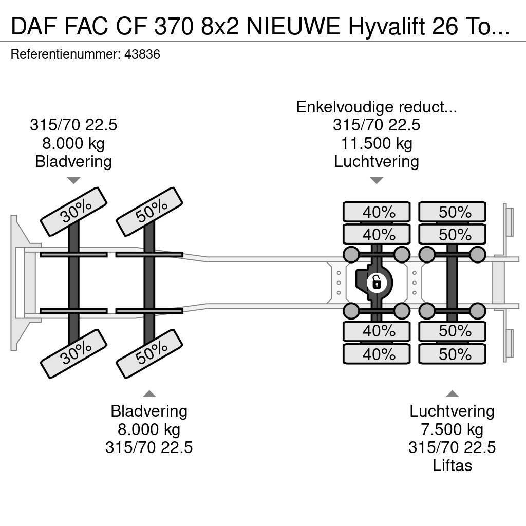 DAF FAC CF 370 8x2 NIEUWE Hyvalift 26 Ton haakarmsyste Krokbil