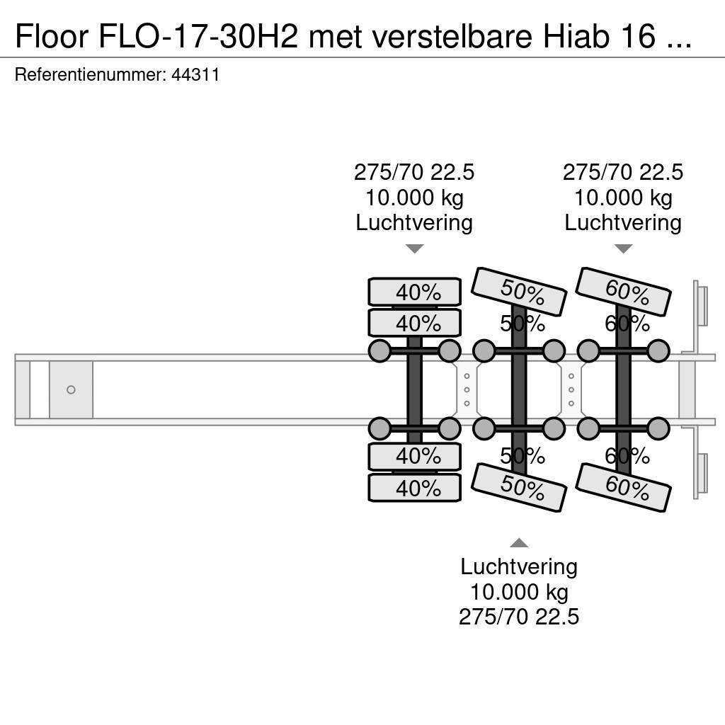 Floor FLO-17-30H2 met verstelbare Hiab 16 Tonmeter laadk Planhengere semi