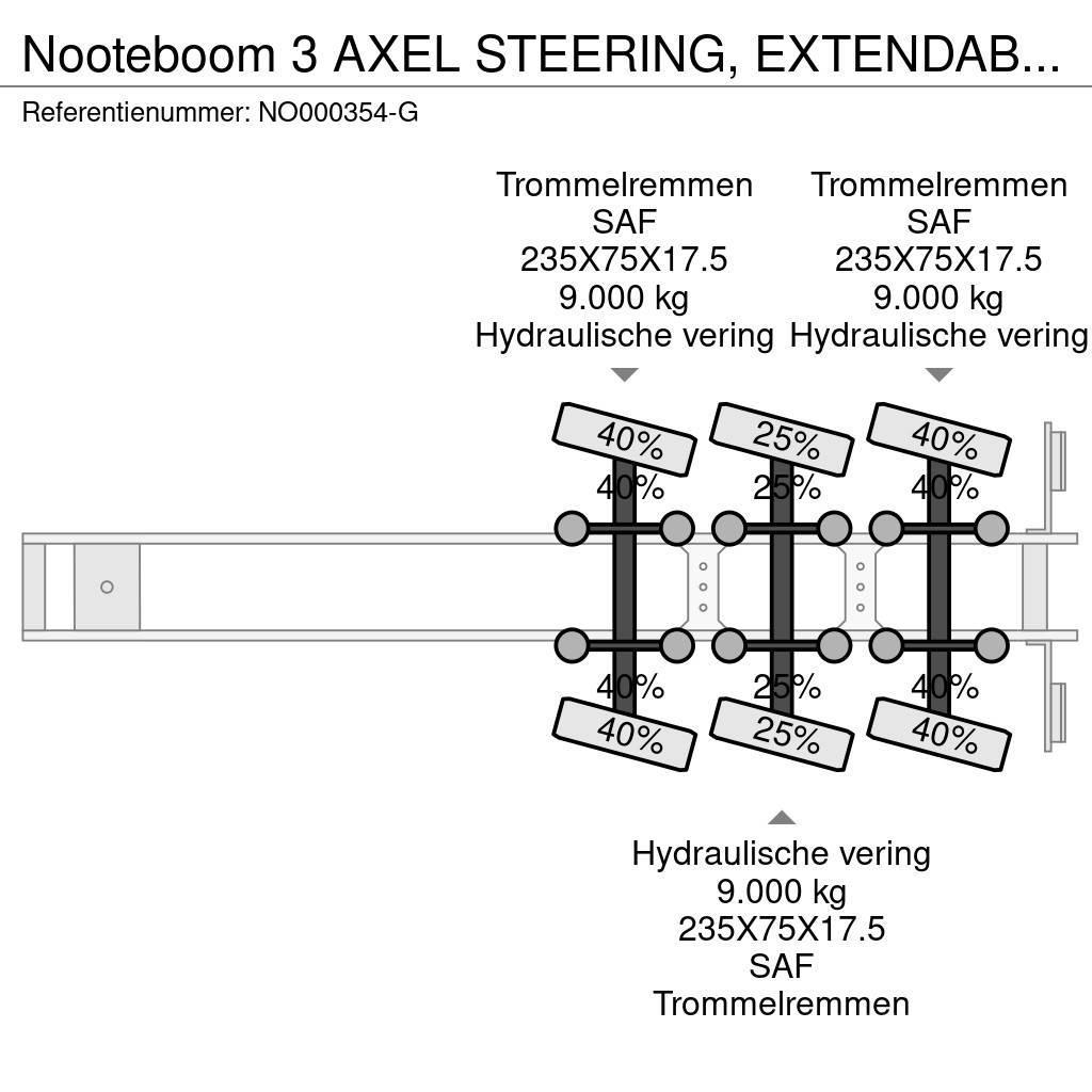 Nooteboom 3 AXEL STEERING, EXTENDABLE 4,75 M, Brønnhenger semi