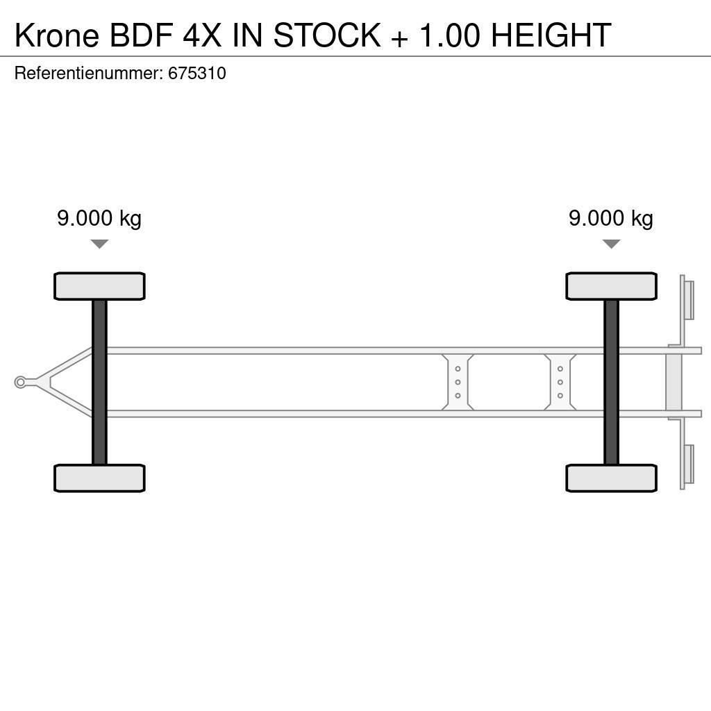 Krone BDF 4X IN STOCK + 1.00 HEIGHT Vekselflak-henger