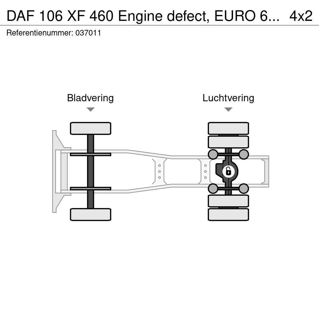 DAF 106 XF 460 Engine defect, EURO 6, Standairco Trekkvogner