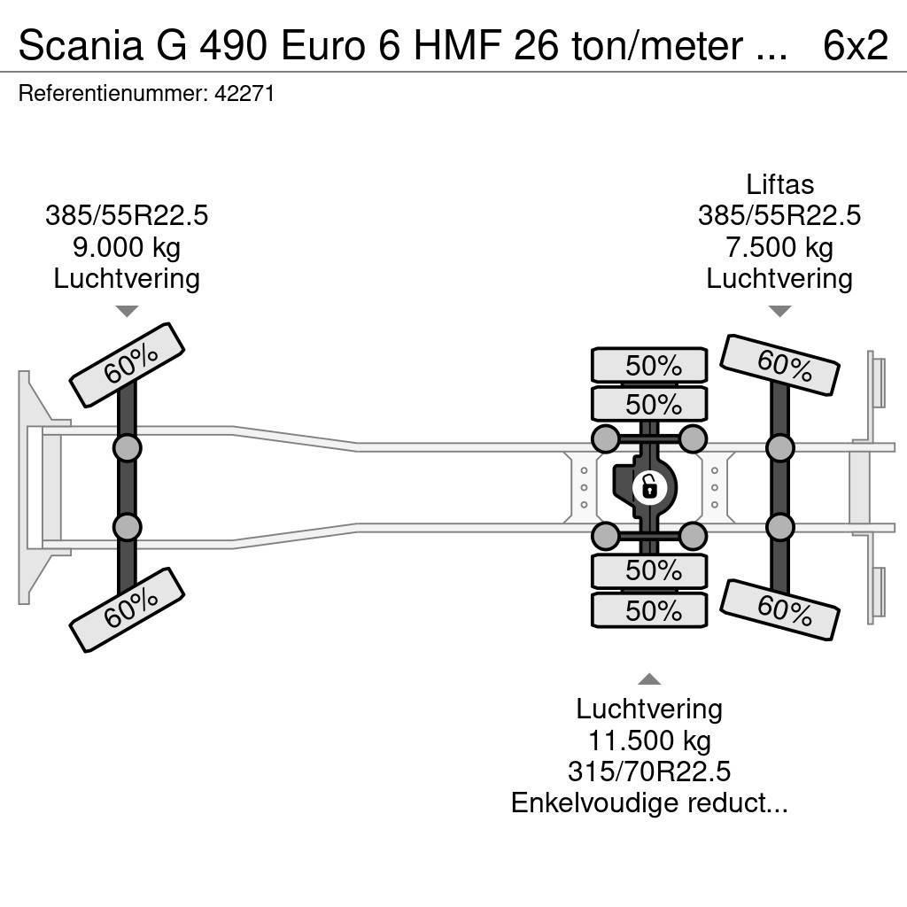 Scania G 490 Euro 6 HMF 26 ton/meter laadkraan Allterreng kraner
