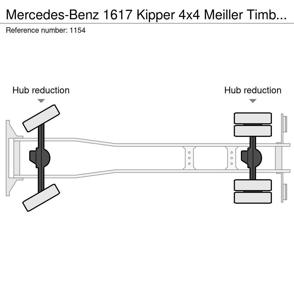 Mercedes-Benz 1617 Kipper 4x4 Meiller Timber Crane Big Axle Good Tippbil