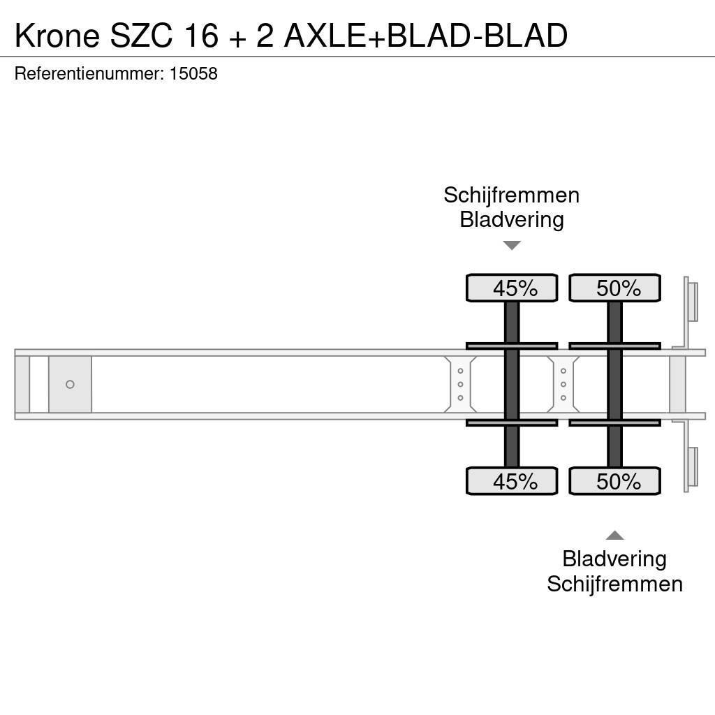 Krone SZC 16 + 2 AXLE+BLAD-BLAD Containerchassis Semitrailere