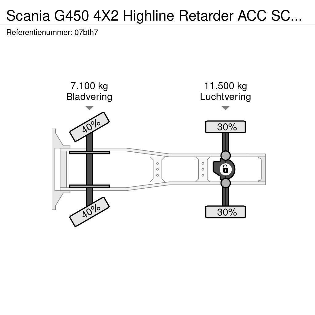 Scania G450 4X2 Highline Retarder ACC SCR-Only 777.400KM Trekkvogner