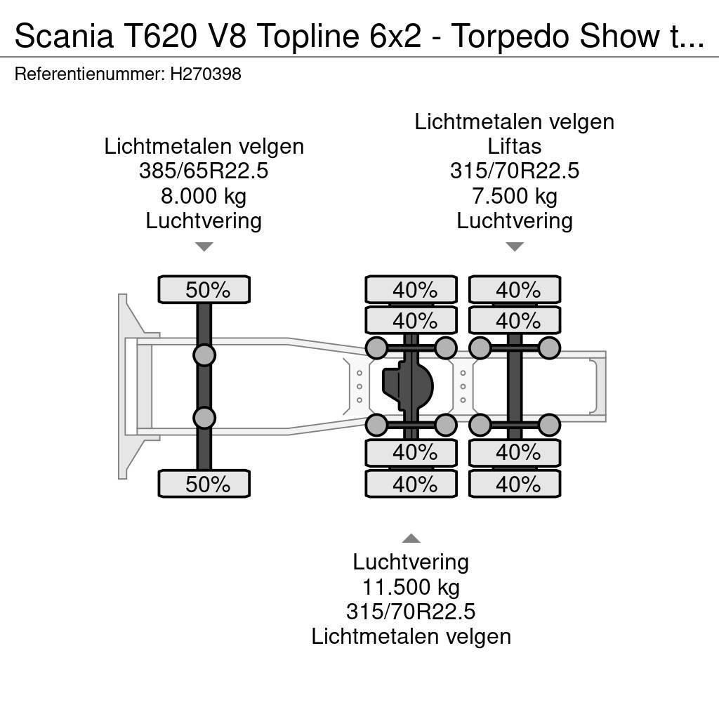 Scania T620 V8 Topline 6x2 - Torpedo Show truck - Custom Trekkvogner
