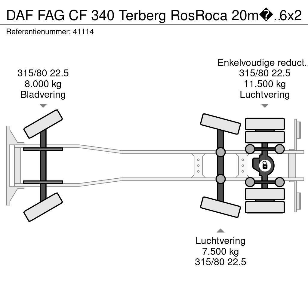DAF FAG CF 340 Terberg RosRoca 20m³ + AE weighing syst Renovasjonsbil