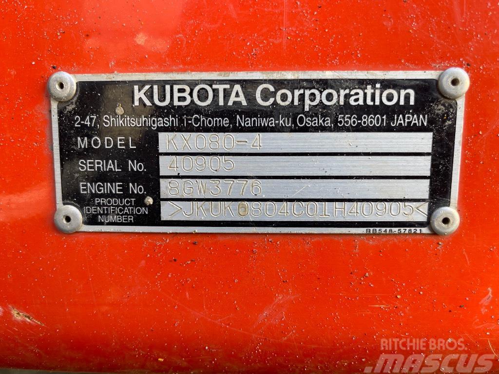 Kubota KX 080-4 Minigravere <7t