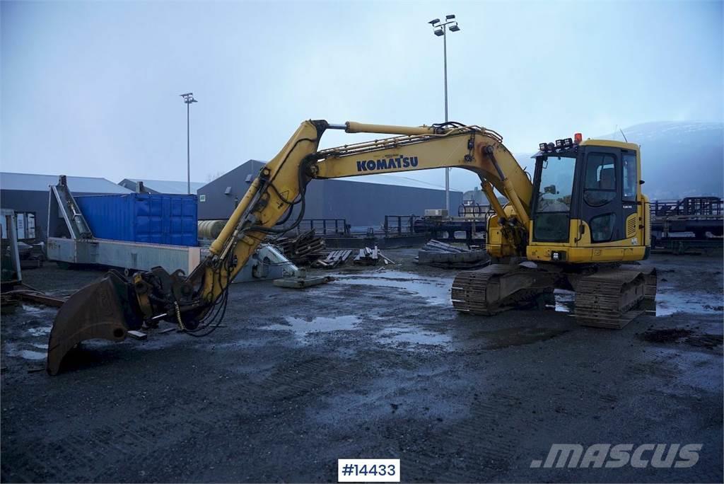 Komatsu PC138US-8 Tracked excavator w/ Rototilt and 2 buck Beltegraver