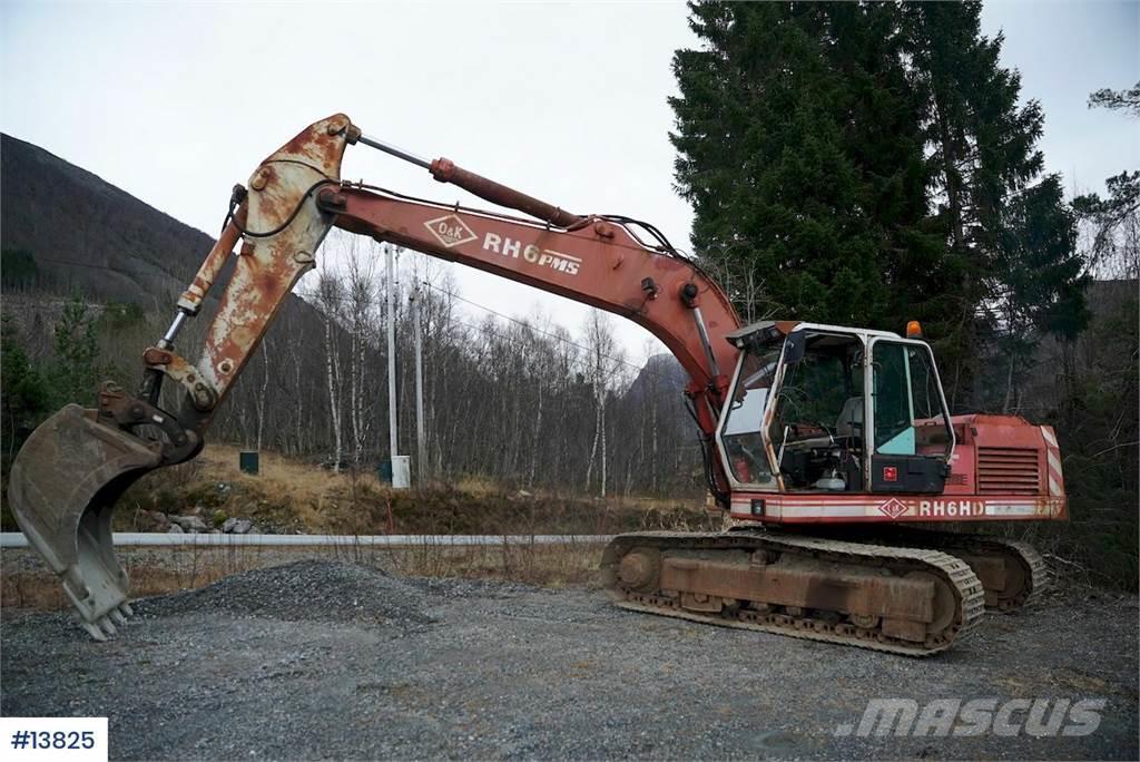 O&K RH6 Tracked excavator with digging bucket. WATCH V Beltegraver