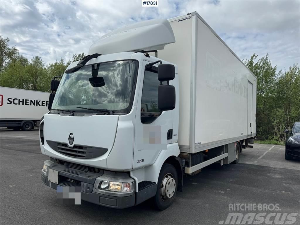 Renault Midlum 4x2 box truck w/ side door and lift. 136,00 Skapbiler