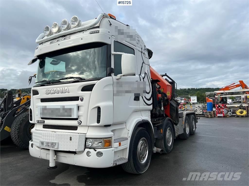 Scania R500 8x2 tractor unit w/ Palfinger 100 t/m crane Kranbil