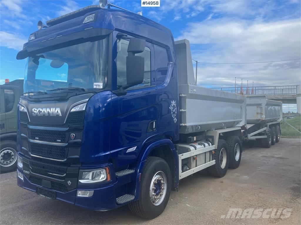 Scania R650 6x4 Tipper truck w/ Maur Triple Trailer. Tippbil