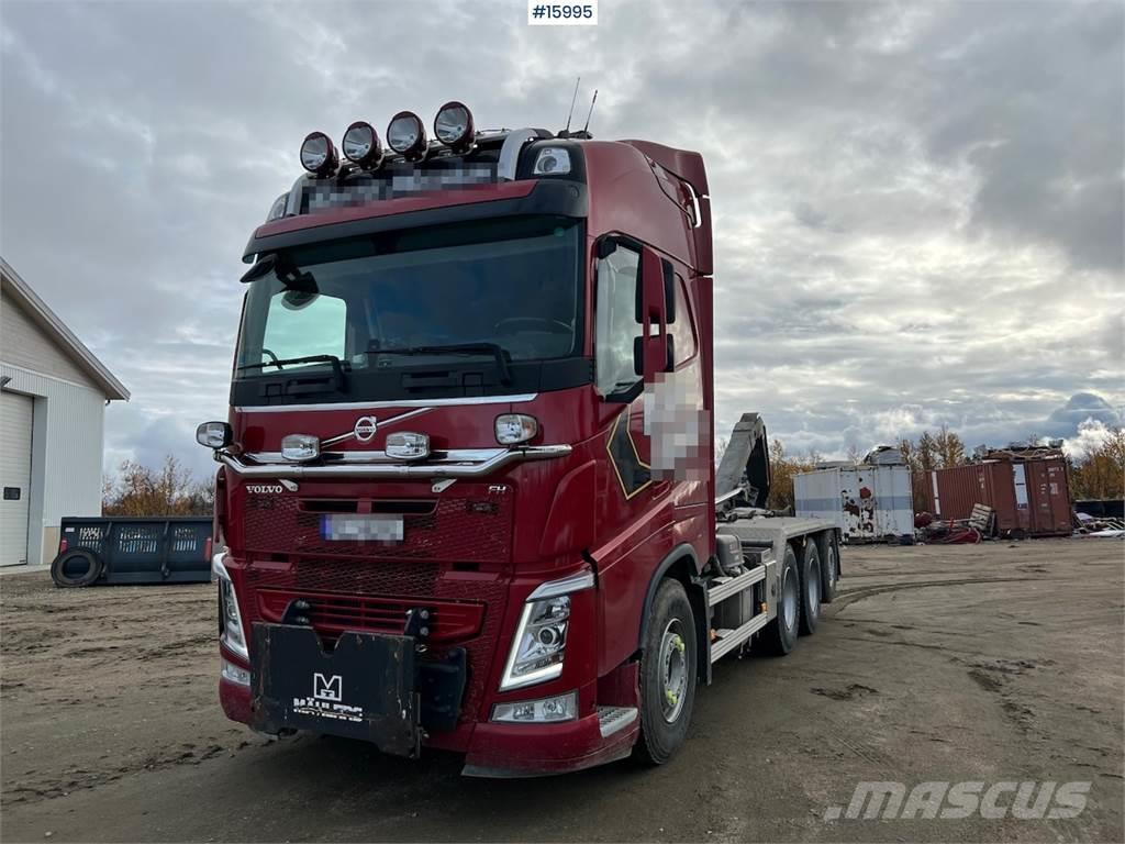 Volvo FH500 tridem plow rigged hook lift w/ 24h HIAB hoo Krokbil